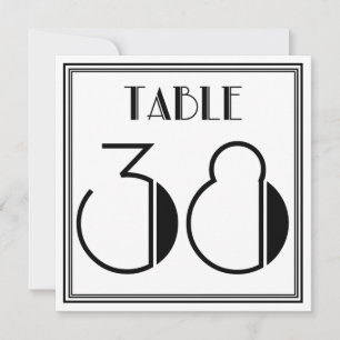 Art-Deco-Tischnummer 38 Einladung