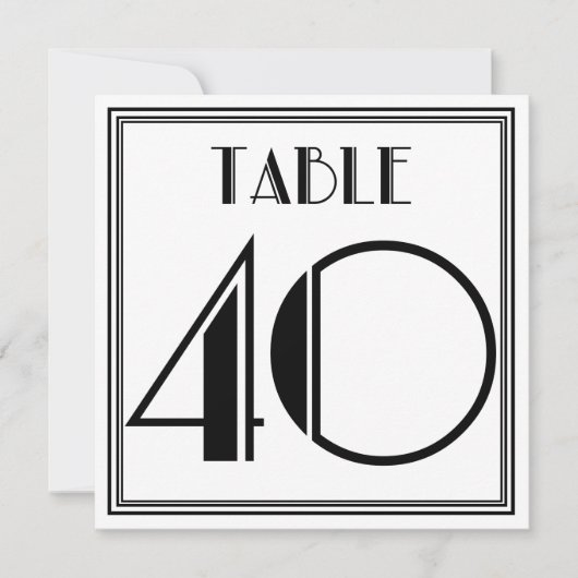 Art Deco Tischnummer 40 (Vorderseite)