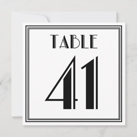 Art Deco Tischnummer 41 (Vorderseite)