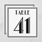 Art-Deco-Tischnummer 41 Einladung (Vorne/Hinten)