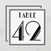Art-Deco-Tischnummer 42 Einladung (Vorne/Hinten)