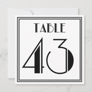 Art-Deco-Tischnummer 43 Einladung