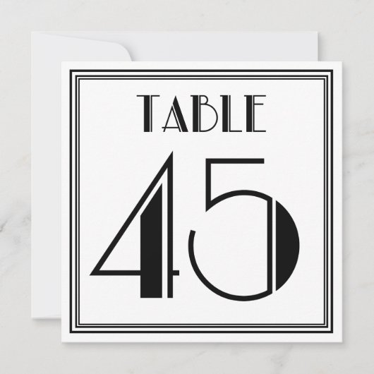 Art Deco Tischnummer 45 (Vorderseite)
