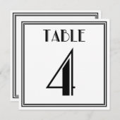 Art-Deco-Tischnummer 4 Einladung (Vorne/Hinten)