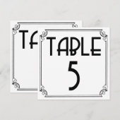 Art-Deco-Tischnummer 5 Einladung (Vorne/Hinten)