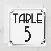 Art-Deco-Tischnummer 5 Einladung (Rückseite)