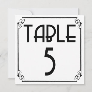 Art-Deco-Tischnummer 5 Einladung
