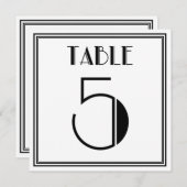 Art-Deco-Tischnummer 5 Einladung (Vorne/Hinten)