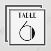Art-Deco-Tischnummer 6 Einladung (Vorne/Hinten)