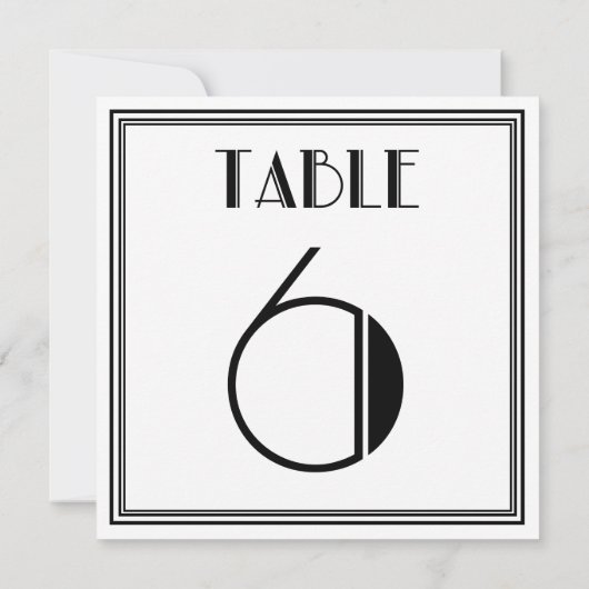 Art-Deco-Tischnummer 6 Einladung (Rückseite)