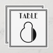 Art-Deco-Tischnummer 8 Einladung (Vorne/Hinten)