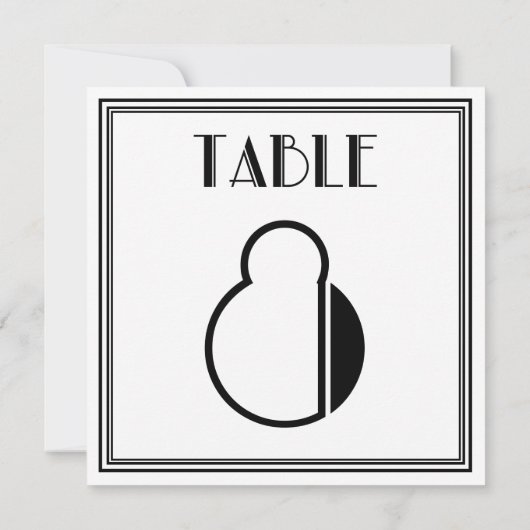 Art-Deco-Tischnummer 8 Einladung (Rückseite)