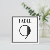 Art-Deco-Tischnummer 9 Einladung (Stehend Vorderseite)