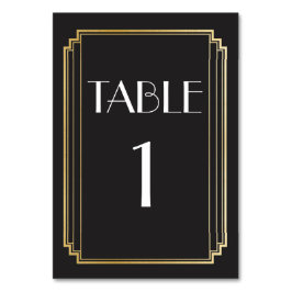Art Deco Tischnummer Gold & Black Wedding