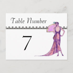 Art-Déco-Tischnummer-Karten der 1920er Jahre Postkarte