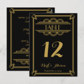 ART Deco-Tischnummer mit Menü goldene Hochzeit Postkarte (Vorne/Hinten)