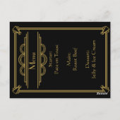 ART Deco-Tischnummer mit Menü goldene Hochzeit Postkarte (Rückseite)