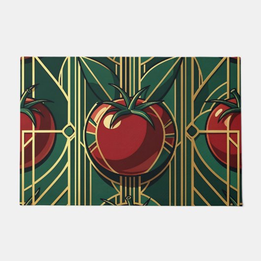 Art Deco Tomaten-Muster Fußmatte (Vorderseite)