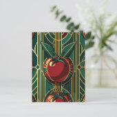 Art Deco Tomaten-Muster Postkarte (Stehend Vorderseite)