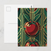 Art Deco Tomaten-Muster Postkarte (Vorne/Hinten)