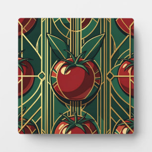 Art Deco Tomatenmuster Fotoplatte