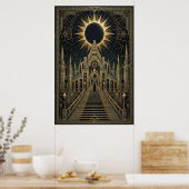 Art Deco Total Eclipse Palace Poster | Gold Teal  (Küche)