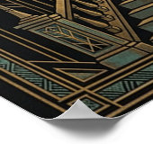 Art Deco Total Eclipse Palace Poster | Gold Türkis (Ecke)
