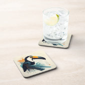 Art Deco Toucan Bird Hard Plastic Untersetzer Set (Rechte Seite)