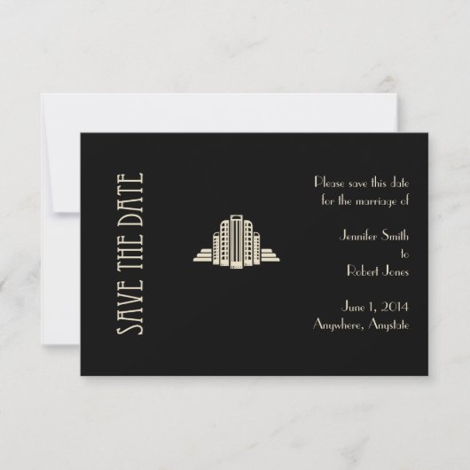 Art Deco Tower Ray Save the Date (Vorderseite)