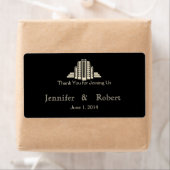 Art Deco Tower Ray Water Flasche Label (Insitu)