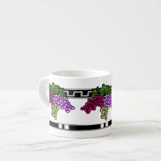 Art Deco Trauben (6oz. Tasse des Ausdrucks) (Vorderseite Links)