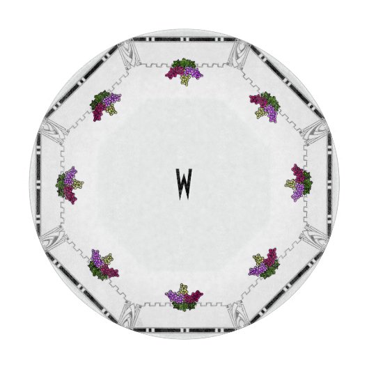 Art Deco Trauben (Personalisiert) Charcuterie Schneidebrett (Vorderseite)