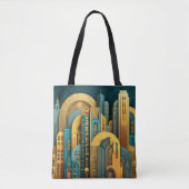 Art Deco Traumlandschaft Architektur Tasche (Vorderseite)