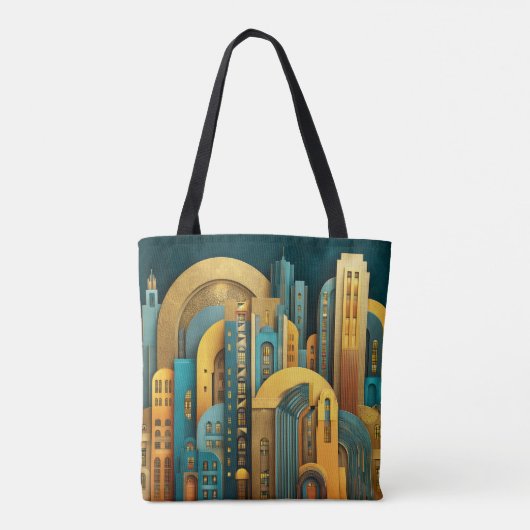 Art Deco Traumlandschaft Architektur Tasche (Rückseite)