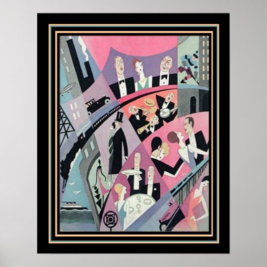 Art Deco Travel/Entertainment Print 16x20 Poster (Vorne)