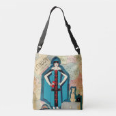 Art Deco Travel Lover Crossbody Bag Tragetaschen Mit Langen Trägern (Rückseite)