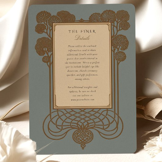 Art Deco Tree & Scrollwork Hochzeit Einladung