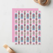 Art Deco Trees Mitteilungskarte (Vorderseite/Rückseite Beispiel)