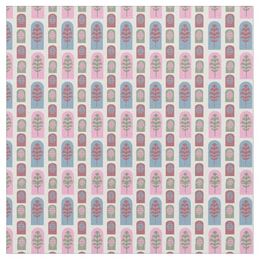 Art Deco Trees Stoff (Nahaufnahme)