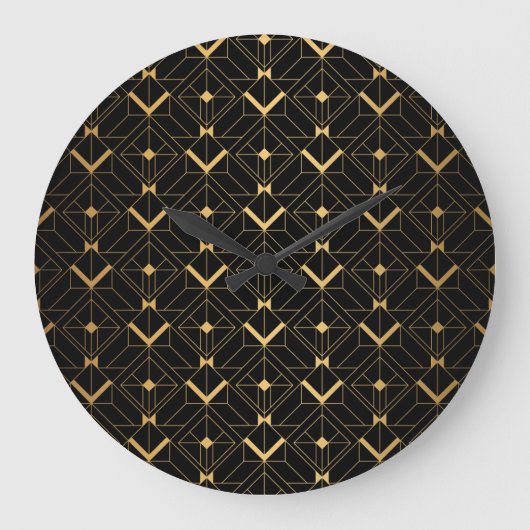 Art Deco Triangle: Luxuriöses Muster. Große Wanduhr (Vorderseite)