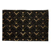 Art Deco Triangle: Luxuriöses Muster. Kissenbezug (Rückseite)