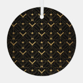 Art Deco Triangle: Luxuriöses Muster. Ornament Aus Glas (Rückseite)