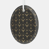 Art Deco Triangle: Luxuriöses Muster. Ornament Aus Glas (Vorderseite links)