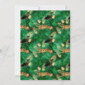Art Deco Tropical Green und Gold Tiger Abschluss Einladung (Rückseite)