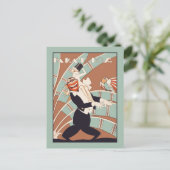 Art Deco tropisches oder lateinisches Party Einladungspostkarte (Stehend Vorderseite)