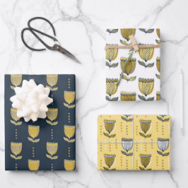 Art Deco Tulip Blume Muster Florenz Geschenkpapier Set