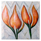 Art Deco Tulip Floral Wall Decor Art Nouveau Ceram Fliese (Vorderseite)