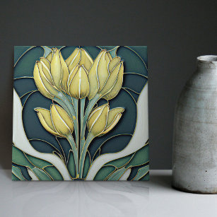 Art Deco Tulips Mendrisiotto Art Nouveau Keramik T Fliese