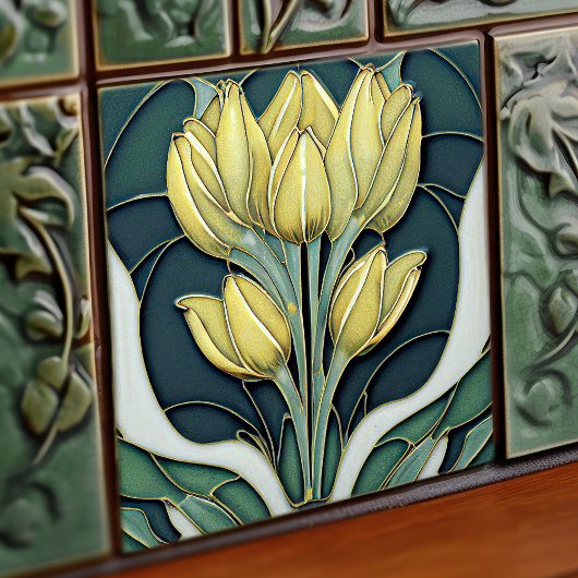 Art Deco Tulips Mendrisiotto Art Nouveau Keramik T Fliese