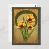 Art Deco Tulips Postkarte (Vorne/Hinten)